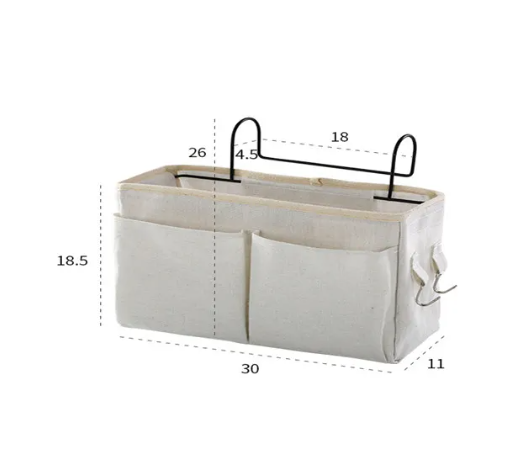 Bedside Storage Caddy — No-Drill Hanging Organizer