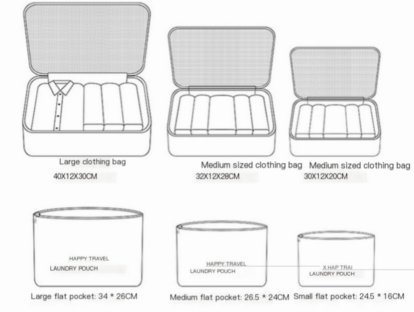 Compression Packing Cubes — 6-Piece Carry-On Set