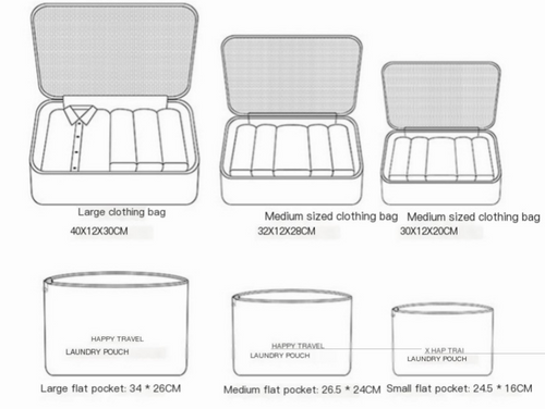 Compression Packing Cubes — 6-Piece Carry-On Set