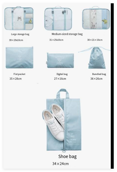 Compression Packing Cubes — 6-Piece Carry-On Set